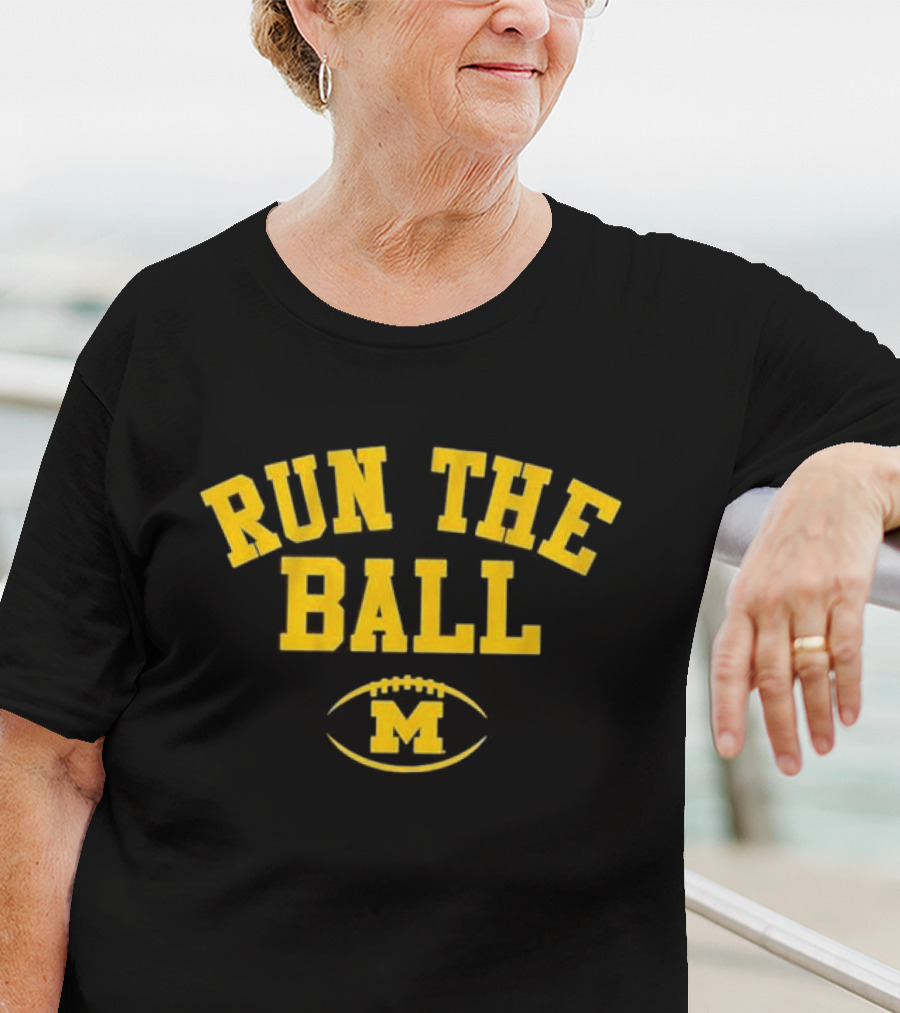 Michigan Wolverines Run The Ball Football M T-Shirt