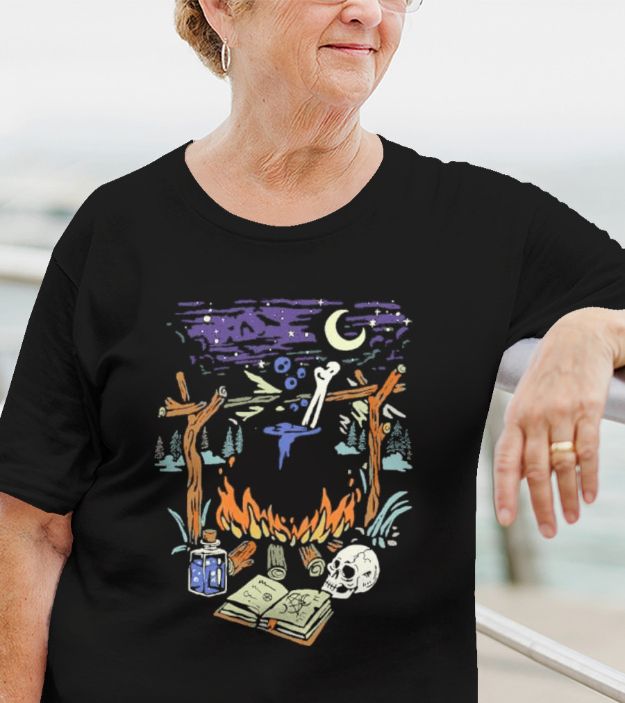 Mystic Brew Intotheam Moonlit Forest Ritual Potion And Skull T-Shirt
