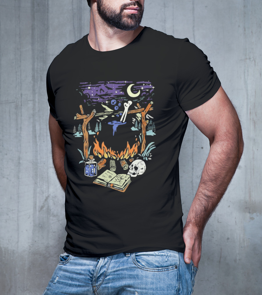 Mystic Brew Intotheam Moonlit Forest Ritual Potion And Skull T-Shirt