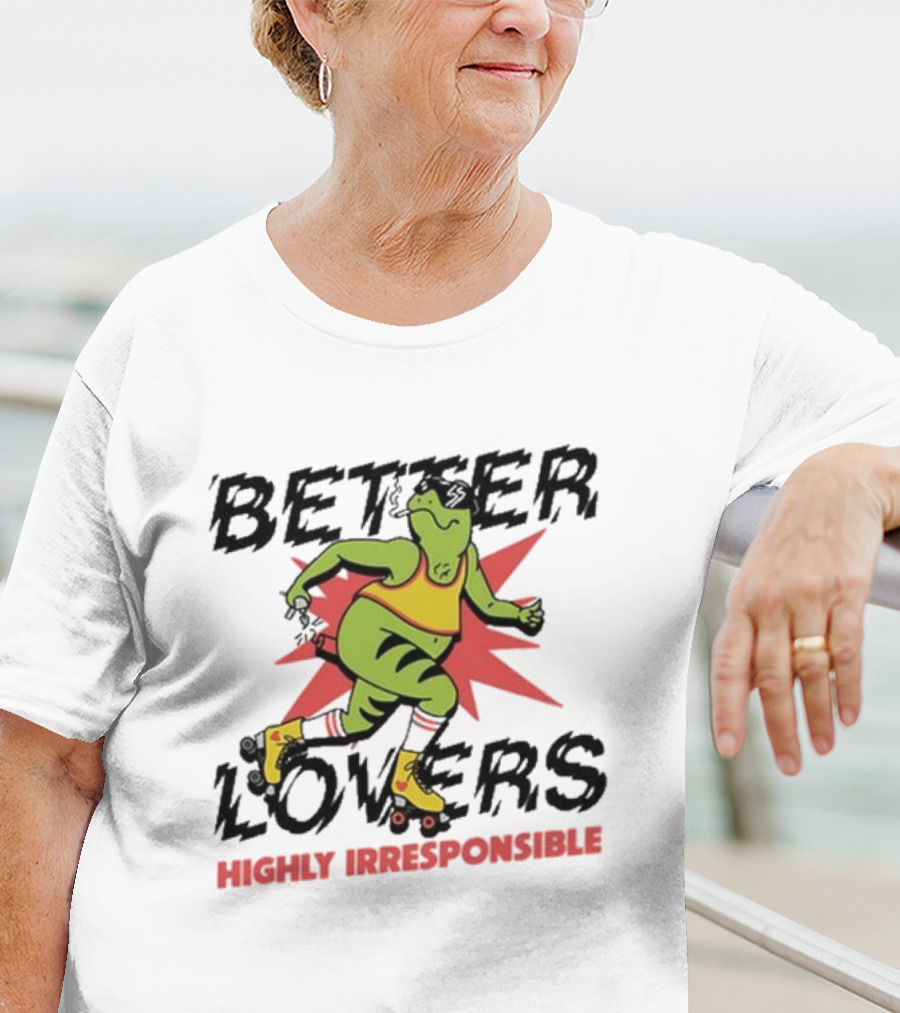 Better Lovers Highly Irresponsible Roller Skating Frog T-Shirt