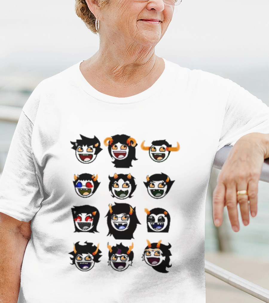 Homestuck Troll Smiley Faces Collection T-Shirt
