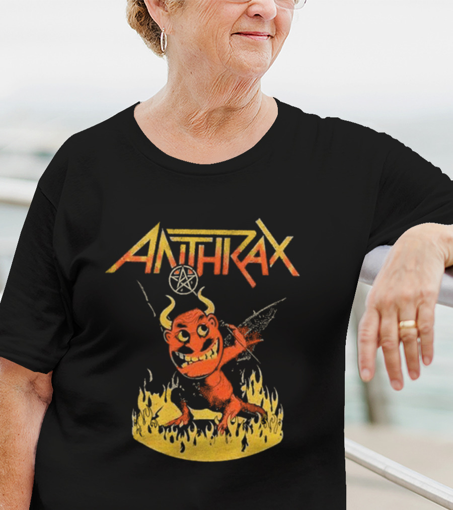Anthrax Devil With Guitar In Flames T-Shirt