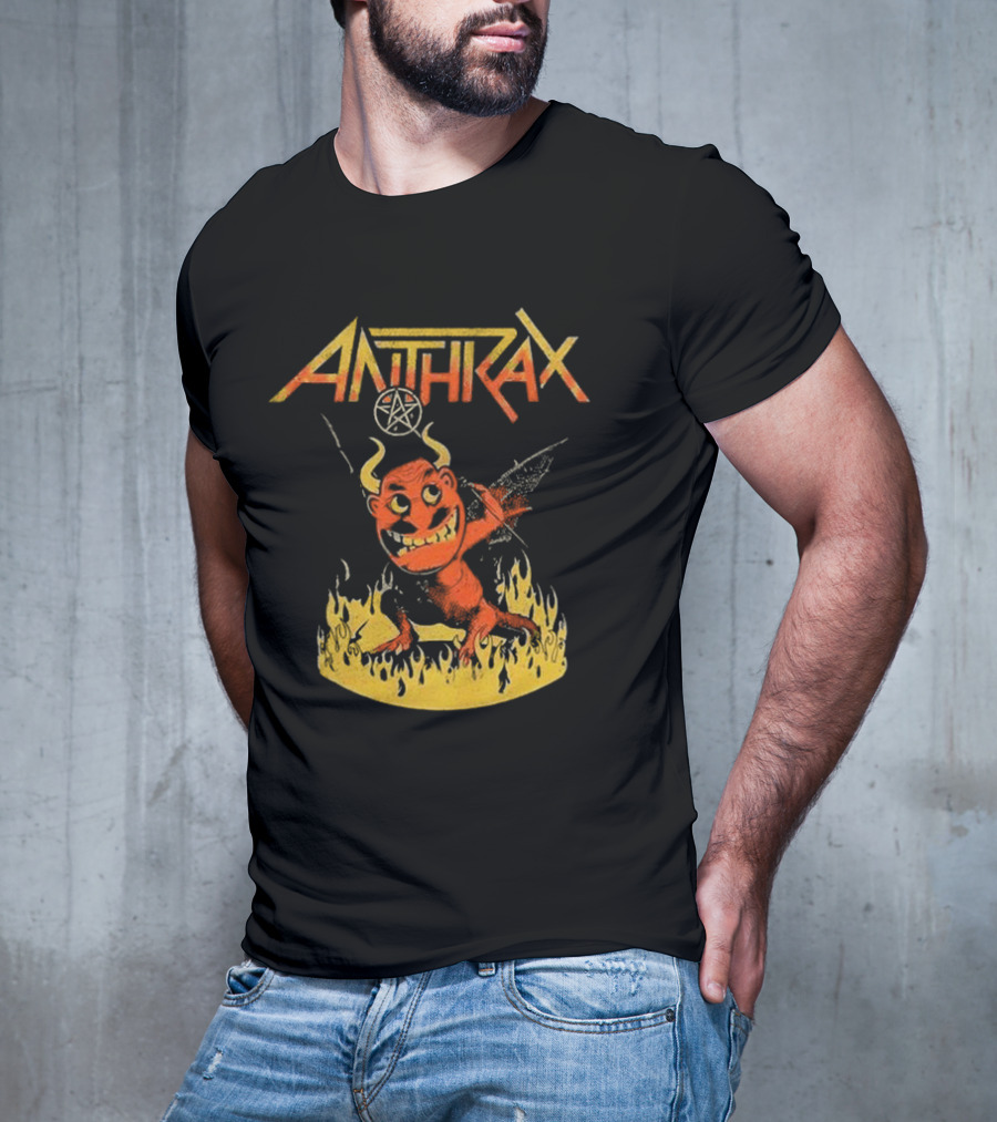 Anthrax Devil With Guitar In Flames T-Shirt