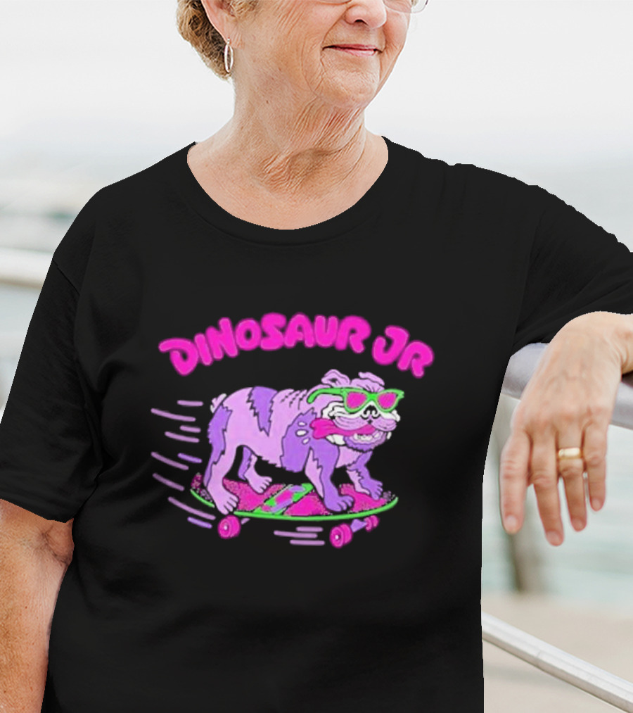 Dinosaur Jr Skateboard Bulldog Neon T-Shirt