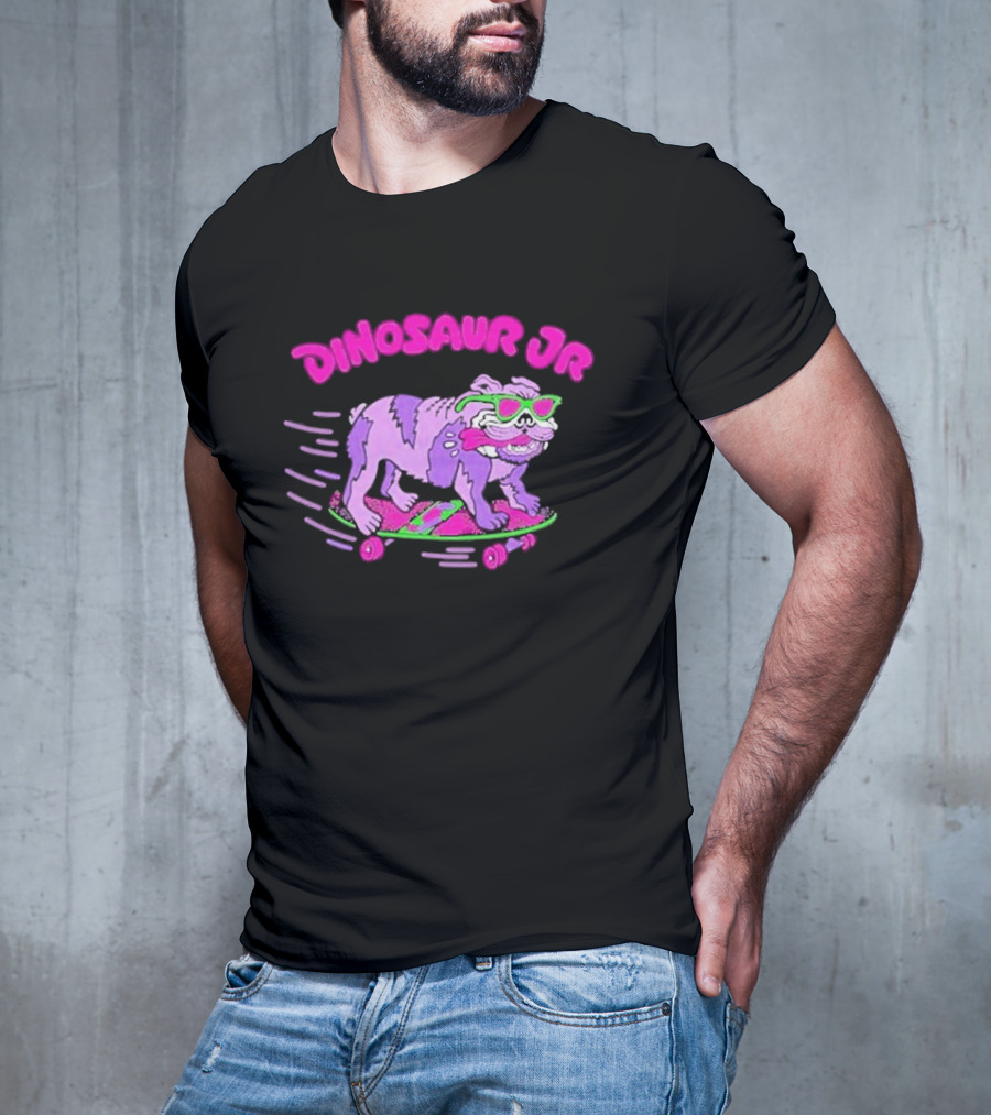 Dinosaur Jr Skateboard Bulldog Neon T-Shirt