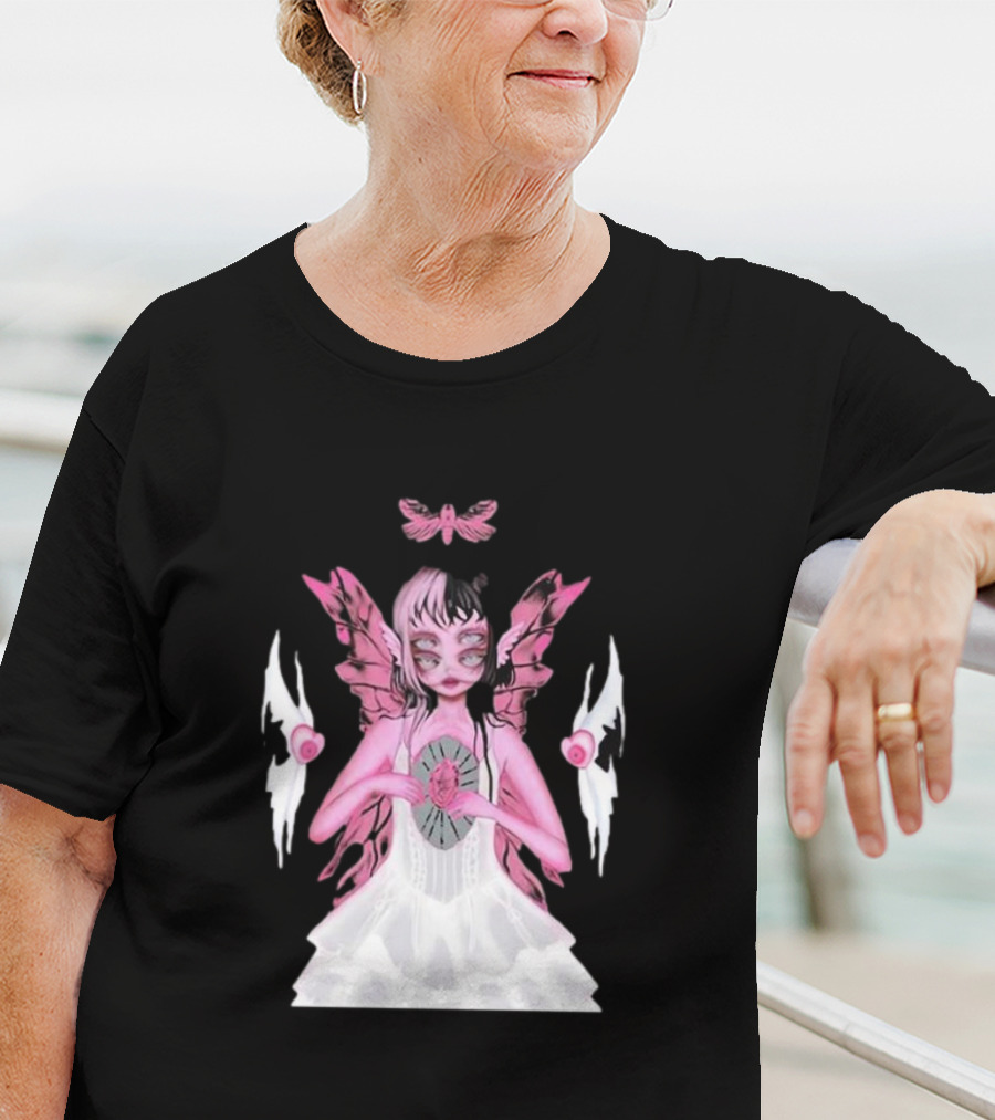 Melanie Martinez Portals Heart Pink Winged Character With Moth And Eyes T-Shirt