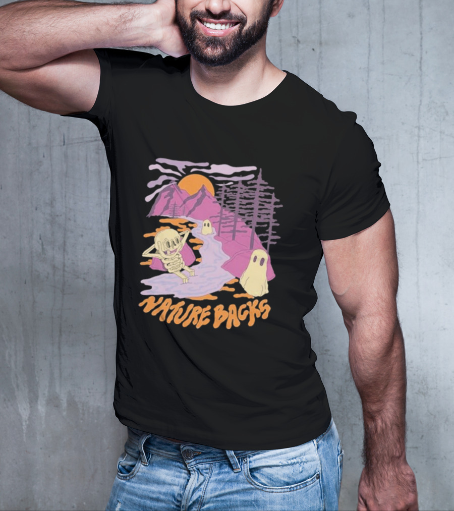 Nature Backs Sleepy Hollow Skeleton And Ghosts By Mountains And Forests T-Shirt