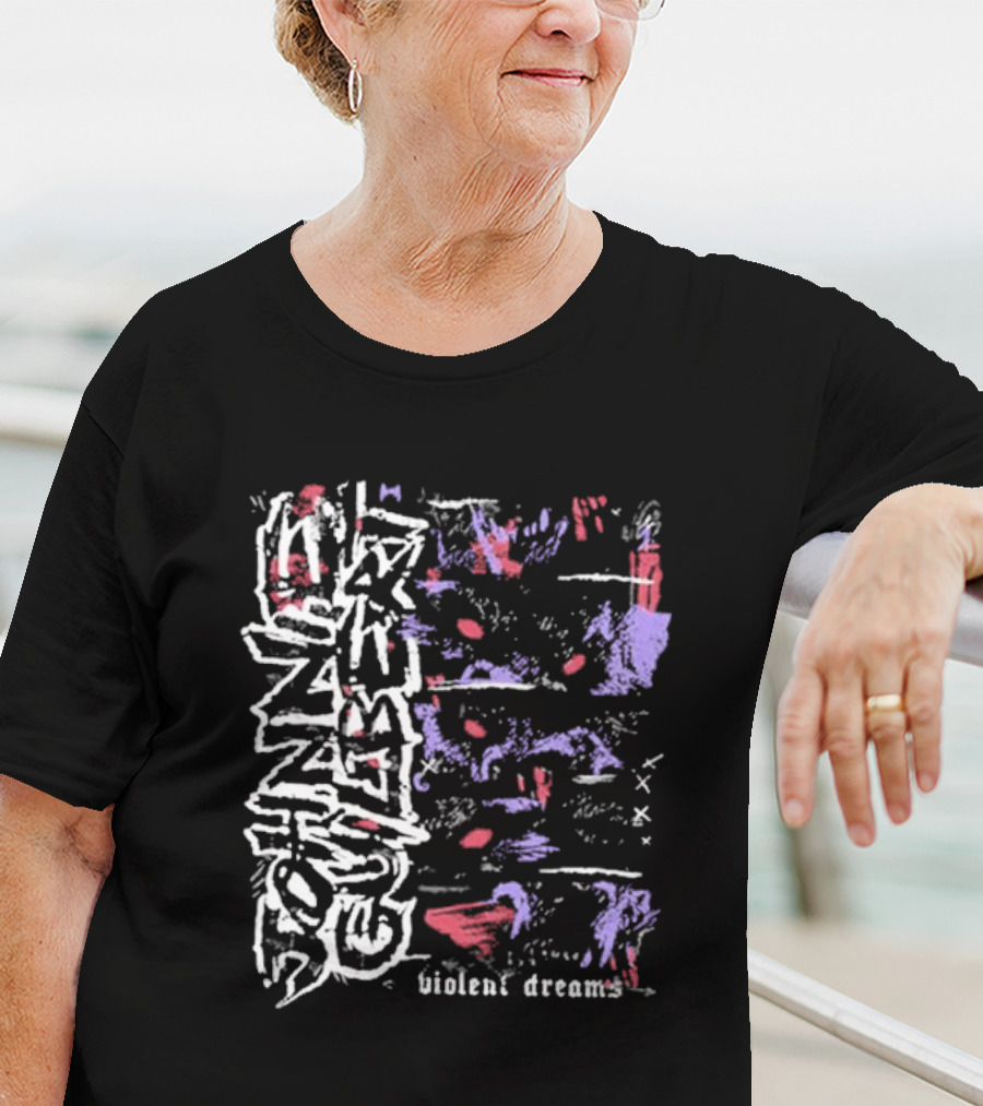 Violent Dreams Abstract Wolf Red Blue T-Shirt