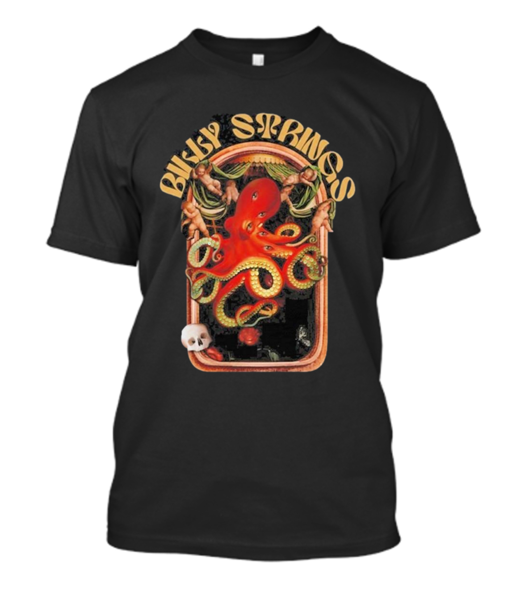 Billy Strings Octopus Psychedelic Skull Cherubs T-Shirt