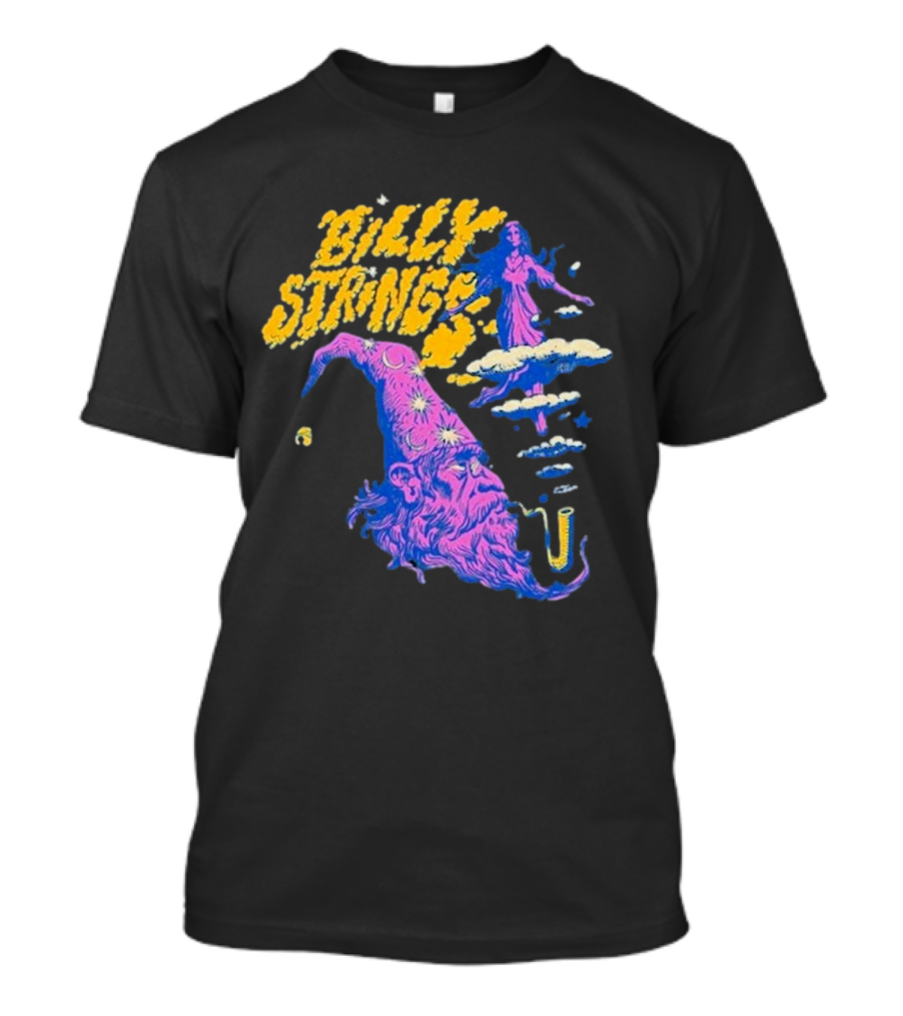 Billy Strings Wizard Head Psychedelic Clouds And Stars T-Shirt