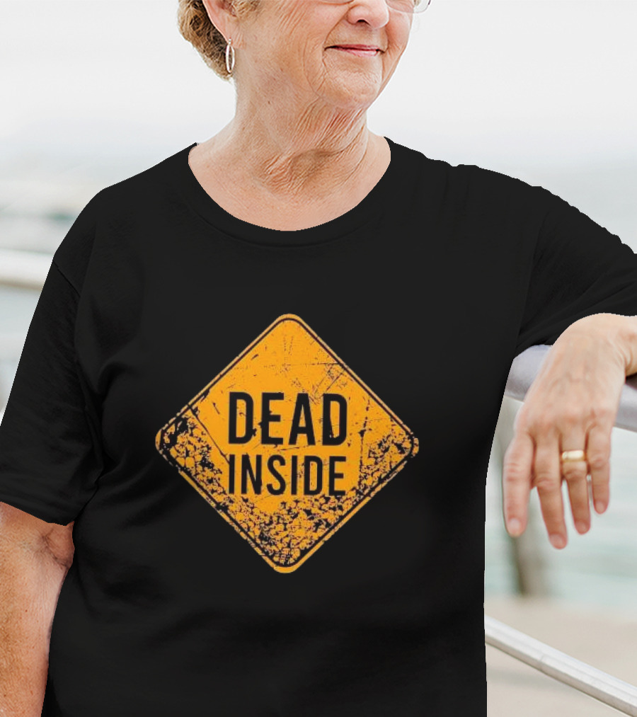 Dead Inside Distressed Warning Sign Patriotic T-Shirt