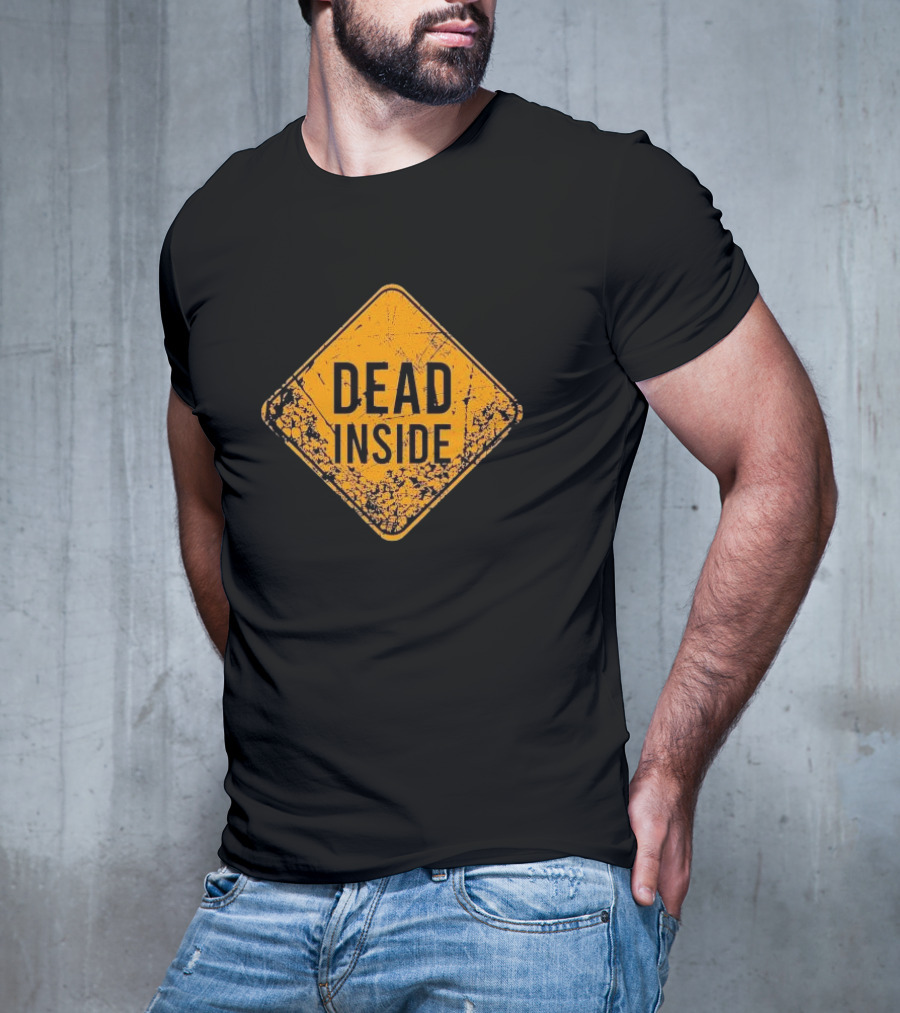 Dead Inside Distressed Warning Sign Patriotic T-Shirt