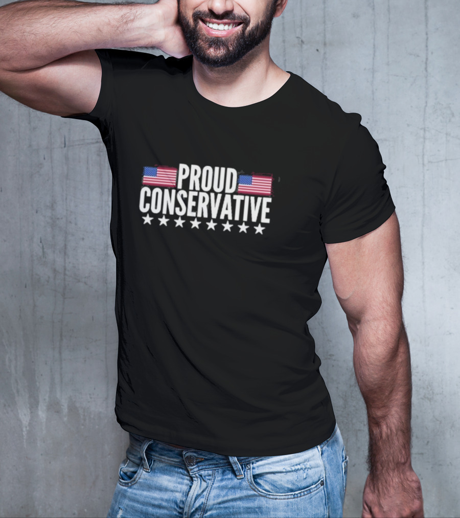 Justjenrx Proud Conservative American Flag Stars T-Shirt
