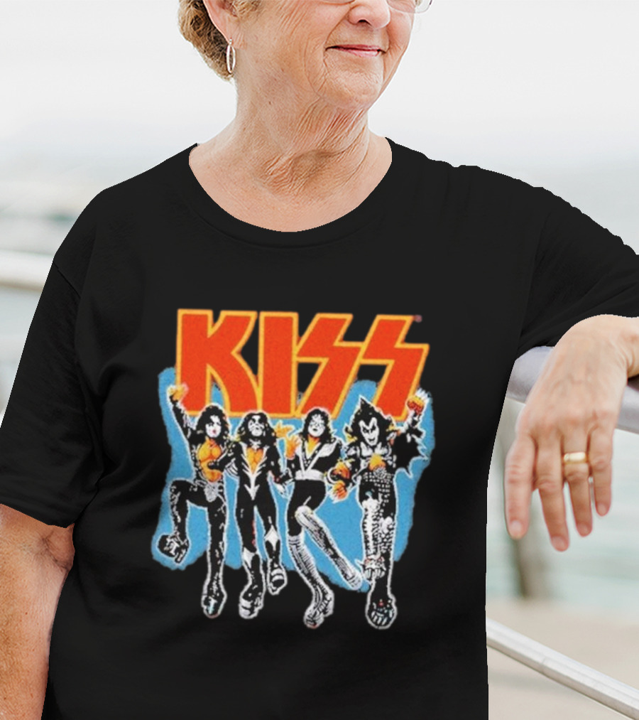 Kiss Destroyer Track List Black Band Members T-Shirt