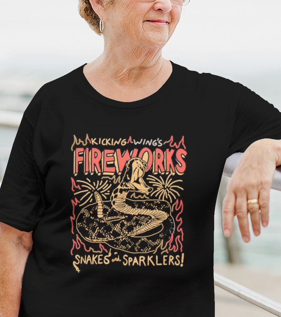 Kicking Wing's Fireworks - Snakes And Sparklers Explosion T-Shirt