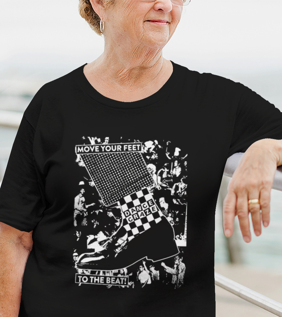 Move Your Feet Dance Craze To The Beat Checkered Ska T-Shirt