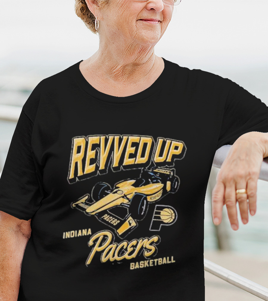 Revved Up Indiana Pacers Racing Car Basketball T-Shirt