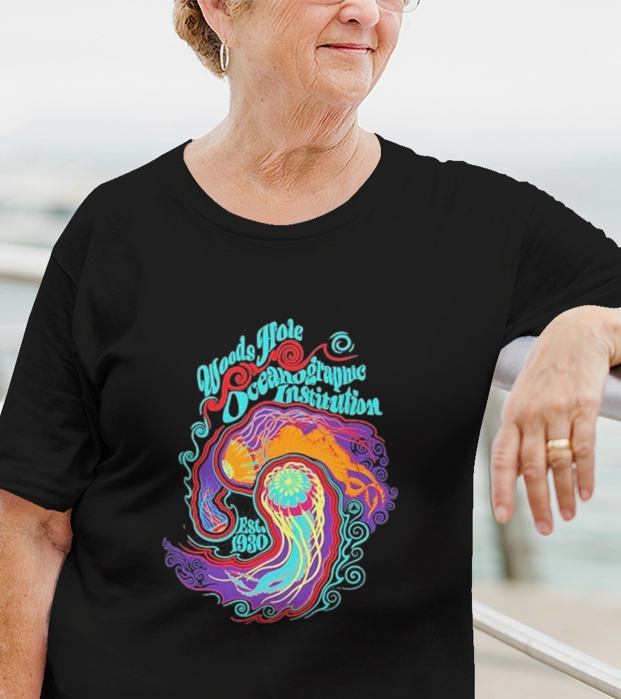 Woods Hole Oceanographic Institution Est 1930 Psychedelic Marine Swirl T-Shirt