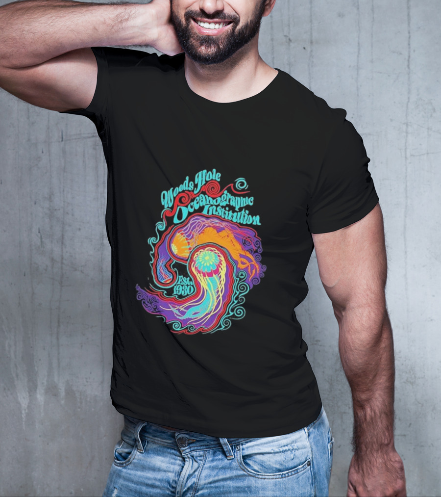 Woods Hole Oceanographic Institution Est 1930 Psychedelic Marine Swirl T-Shirt