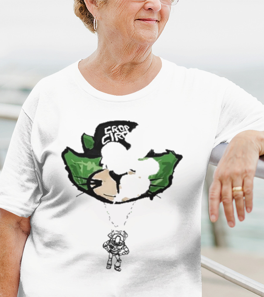 Crop City Astronaut Cat Parachute Puff Print T-Shirt