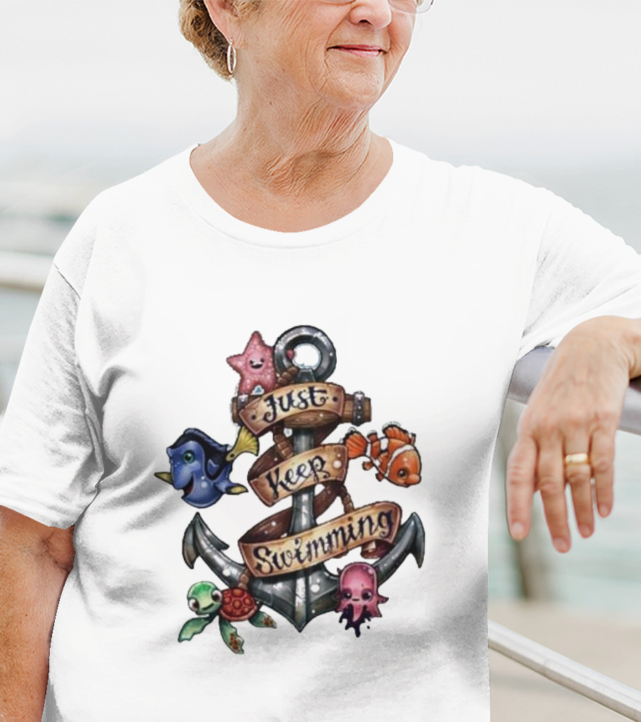 Just Keep Swimming Finding Nemo Anchor Ocean Scene T-Shirt
