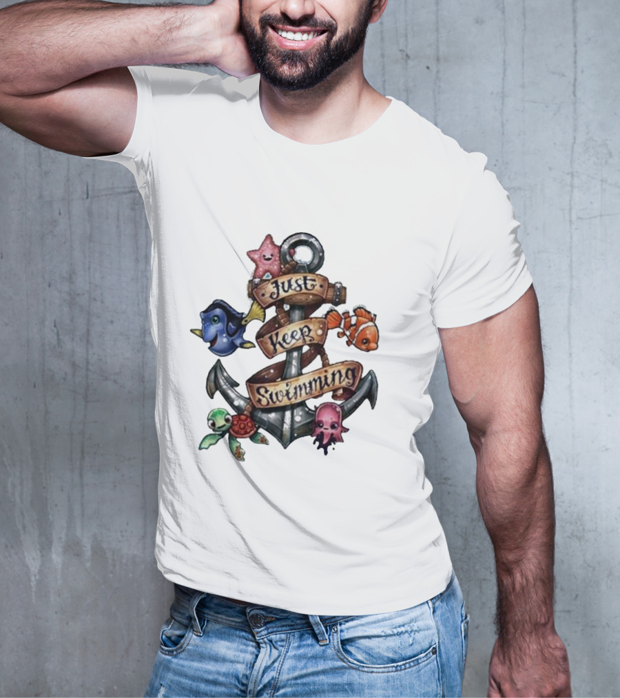 Just Keep Swimming Finding Nemo Anchor Ocean Scene T-Shirt