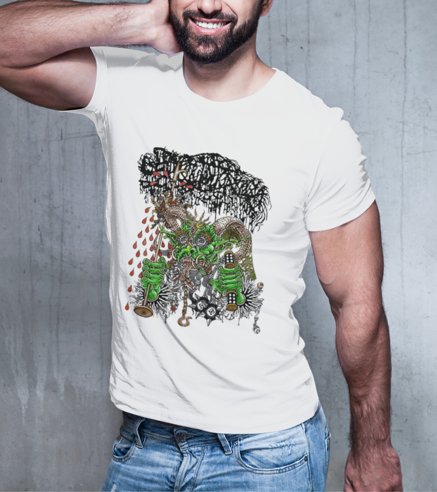 Sanguisugabogg Medievil Monster With Blood And Chains Elements T-Shirt