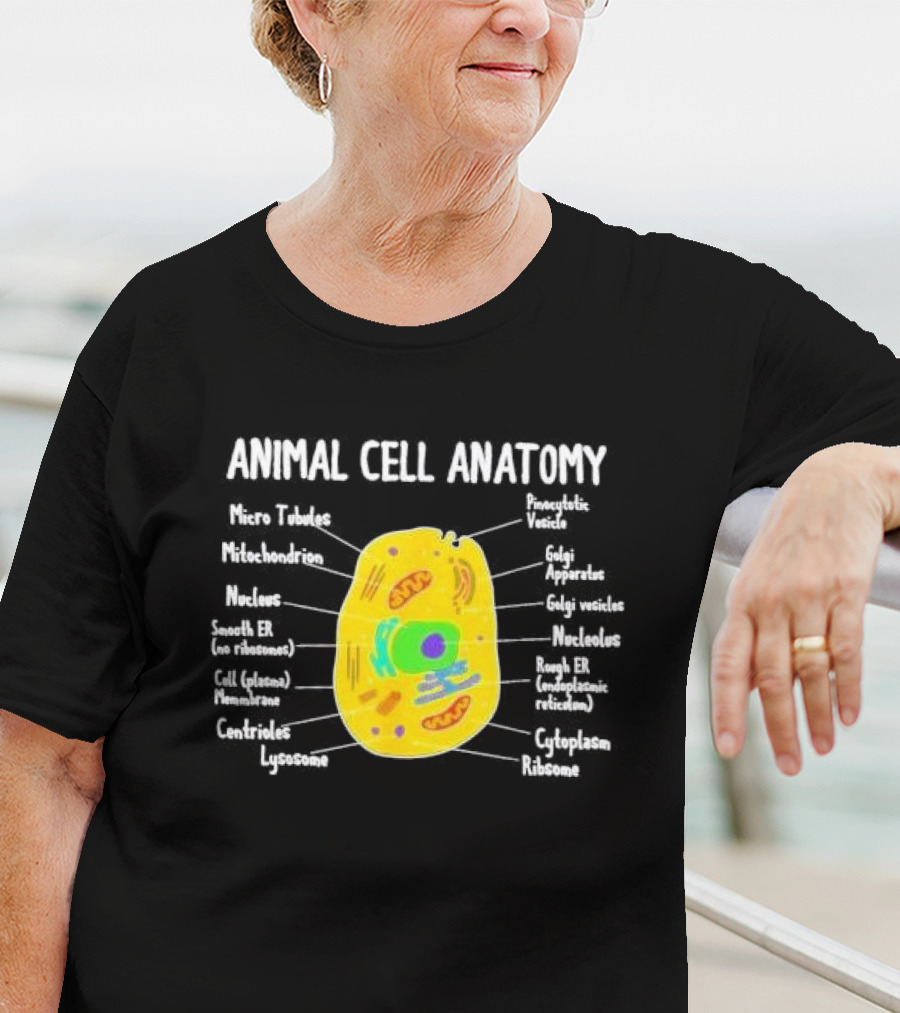 Animal Cell Anatomy Microtubules Mitochondrion Nucleus Biologist Science Student T-Shirt