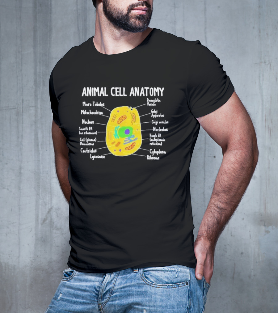 Animal Cell Anatomy Microtubules Mitochondrion Nucleus Biologist Science Student T-Shirt
