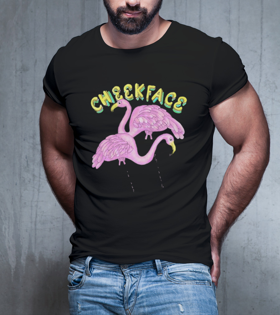 Cheekface Pink Flamingos T-Shirt