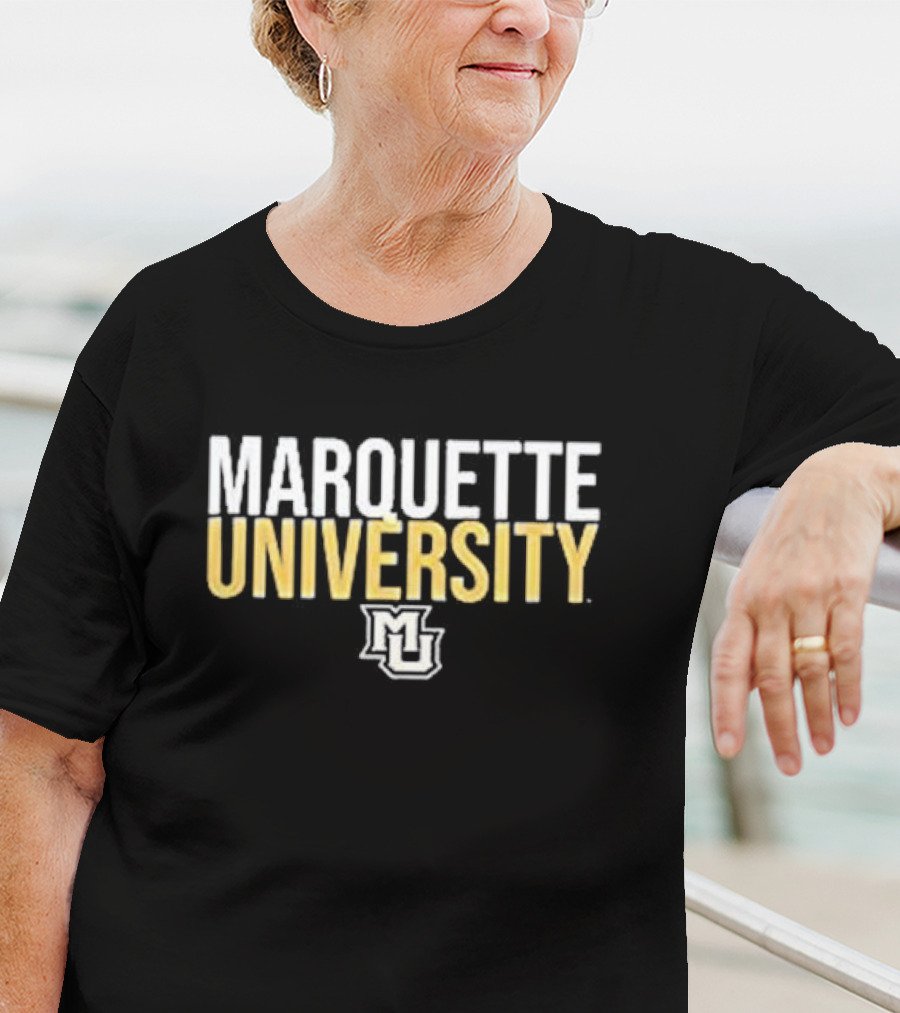 Marquette University Distressed Collegiate Stacked MU T-Shirt