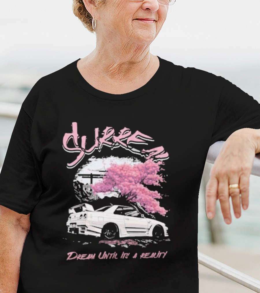 Surren Dream Until It’s A Reality Pink Cherry Blossom Car Scene T-Shirt