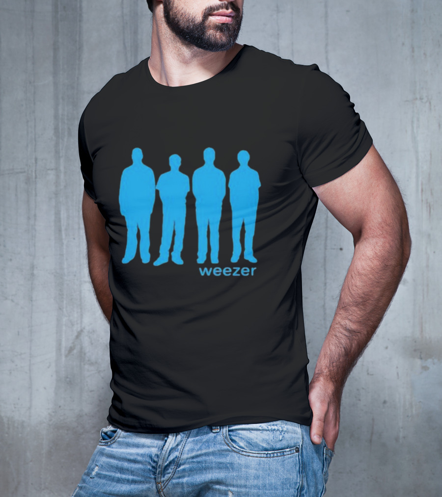Weezer Blue Album Cover Silhouette Band Members T-Shirt