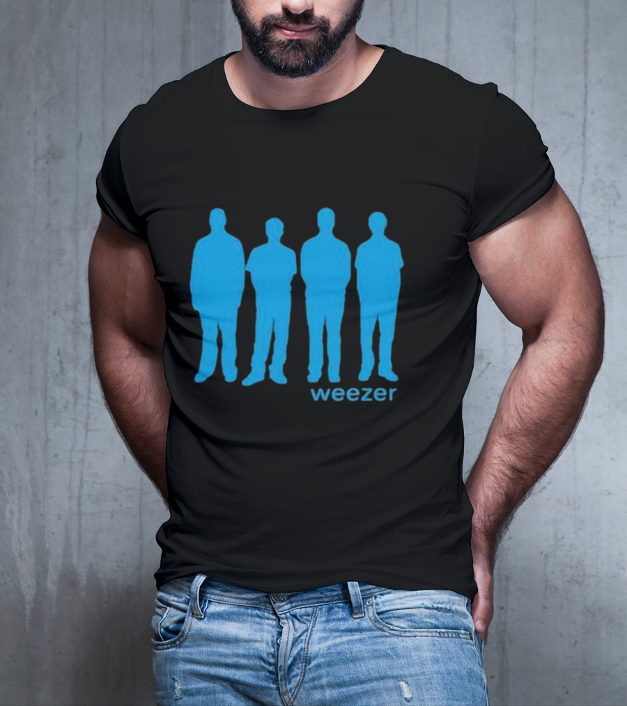 Weezer Blue Album Cover Silhouette Band Members T-Shirt