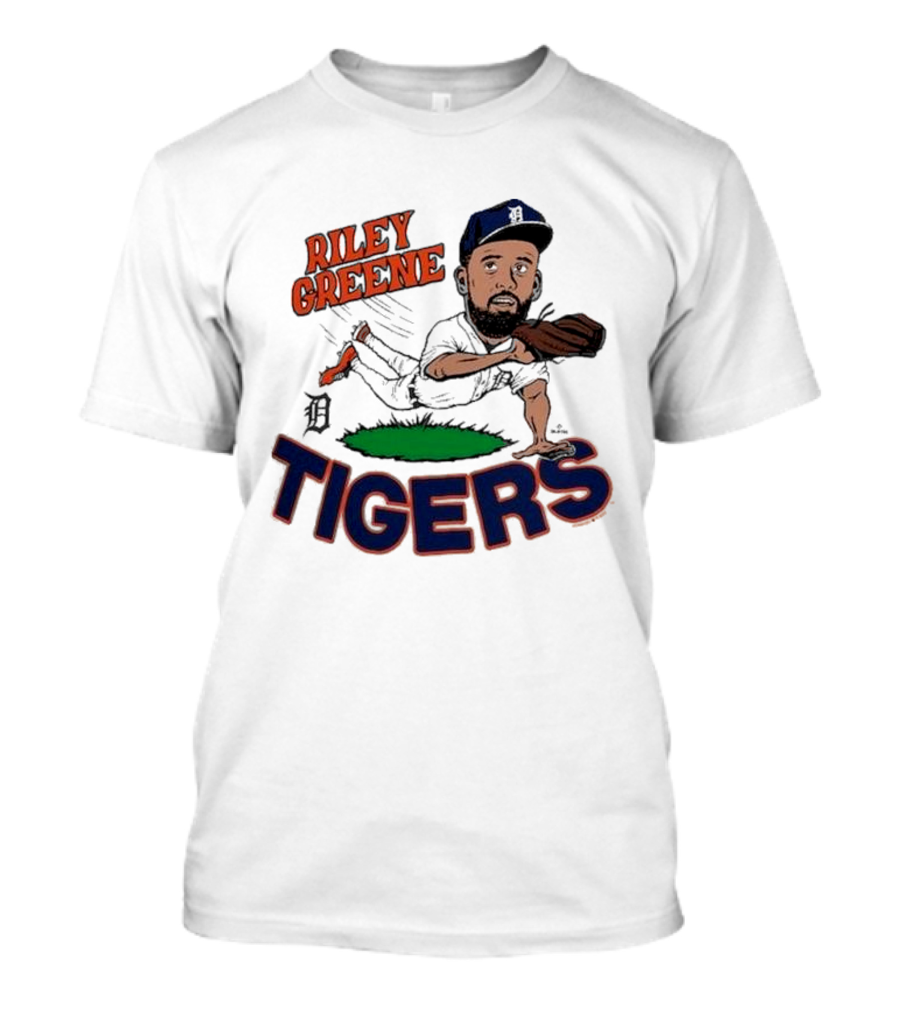 Riley Greene Detroit Tigers Caricature Player Tri Blend Homage Ash T-Shirt