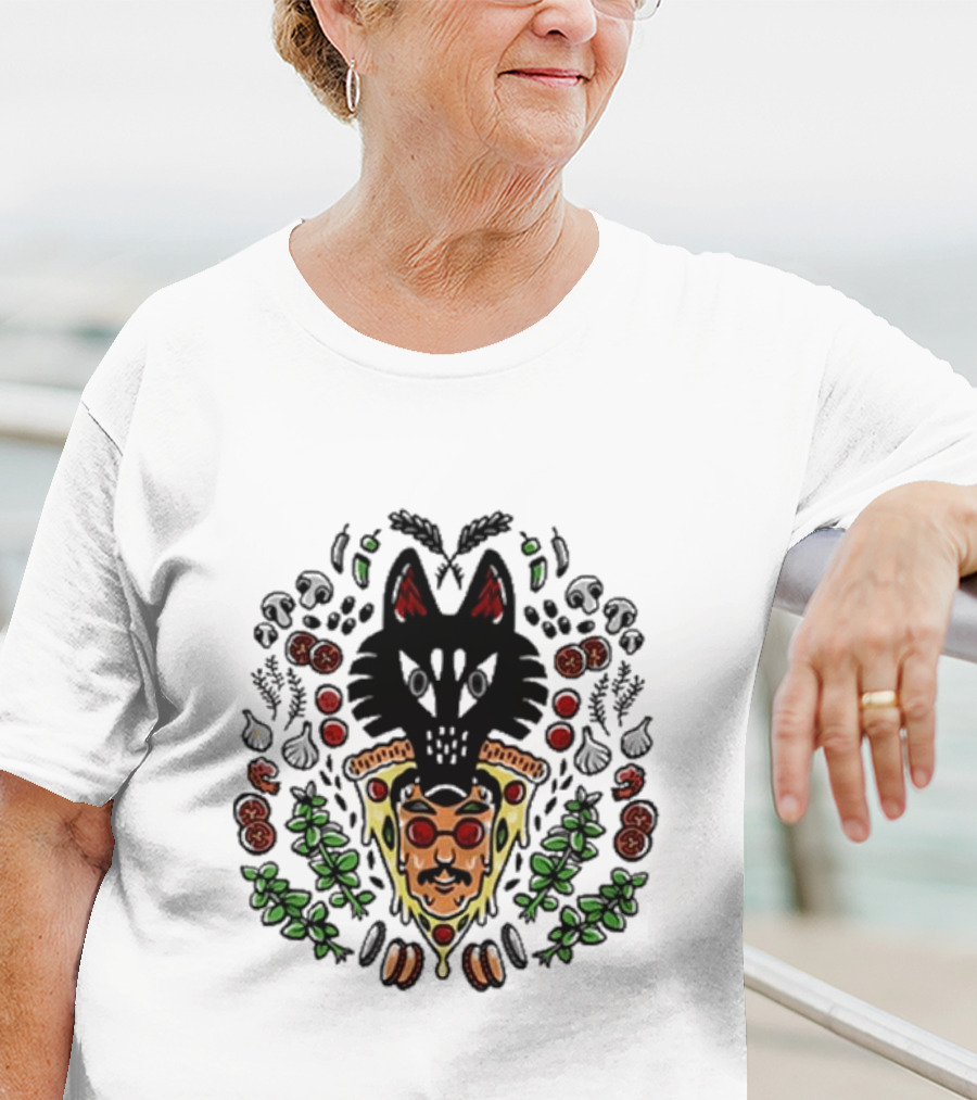 John Green Wolf Pizza Slice With Herbs And Toppings T-Shirt