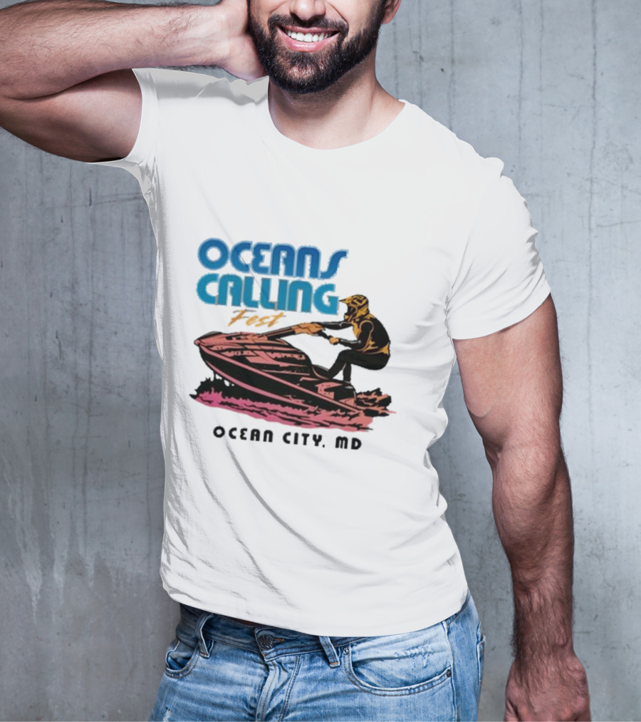 Oceans Calling Fest Ocean City MD Jetski T-Shirt