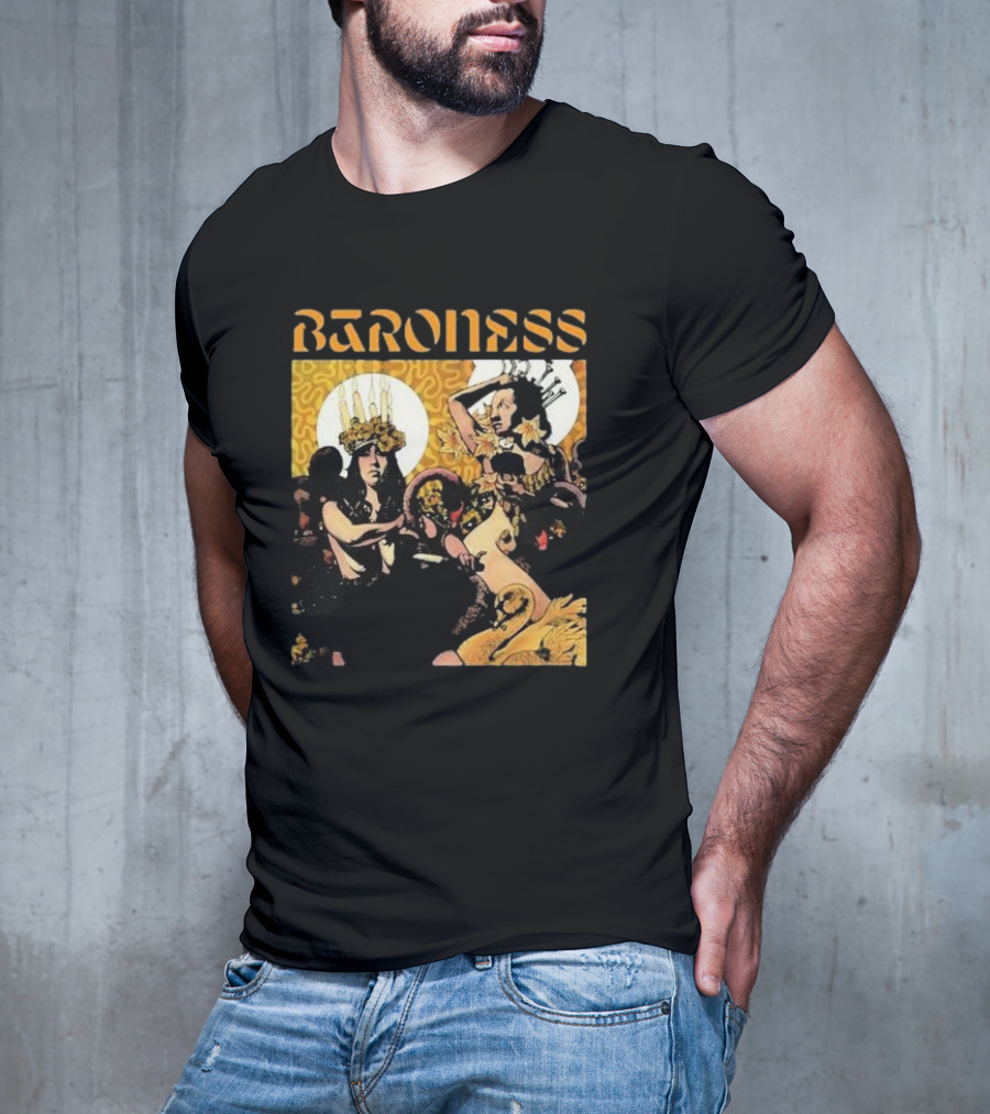 Baroness Yellow Psychedelic Art Ensemble T-Shirt