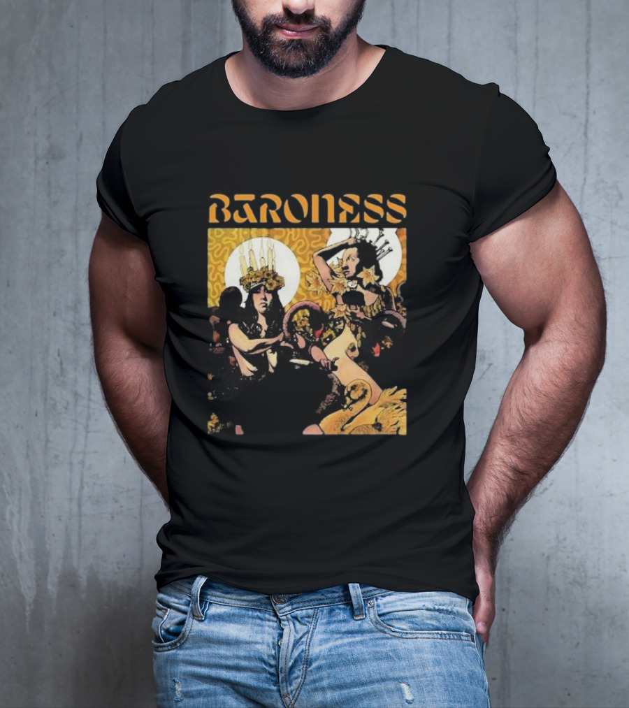 Baroness Yellow Psychedelic Art Ensemble T-Shirt