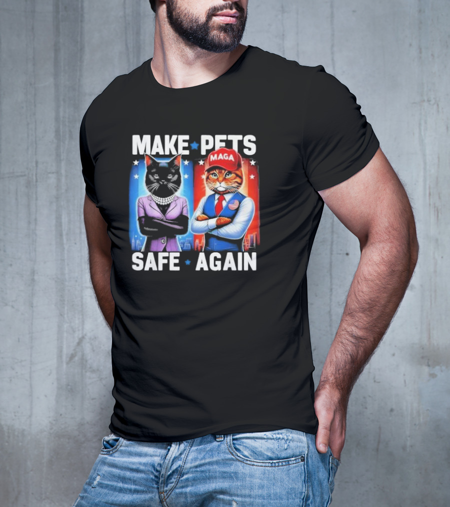 Make Pets Safe Again MAGA Cat And Dog Debate T-Shirt