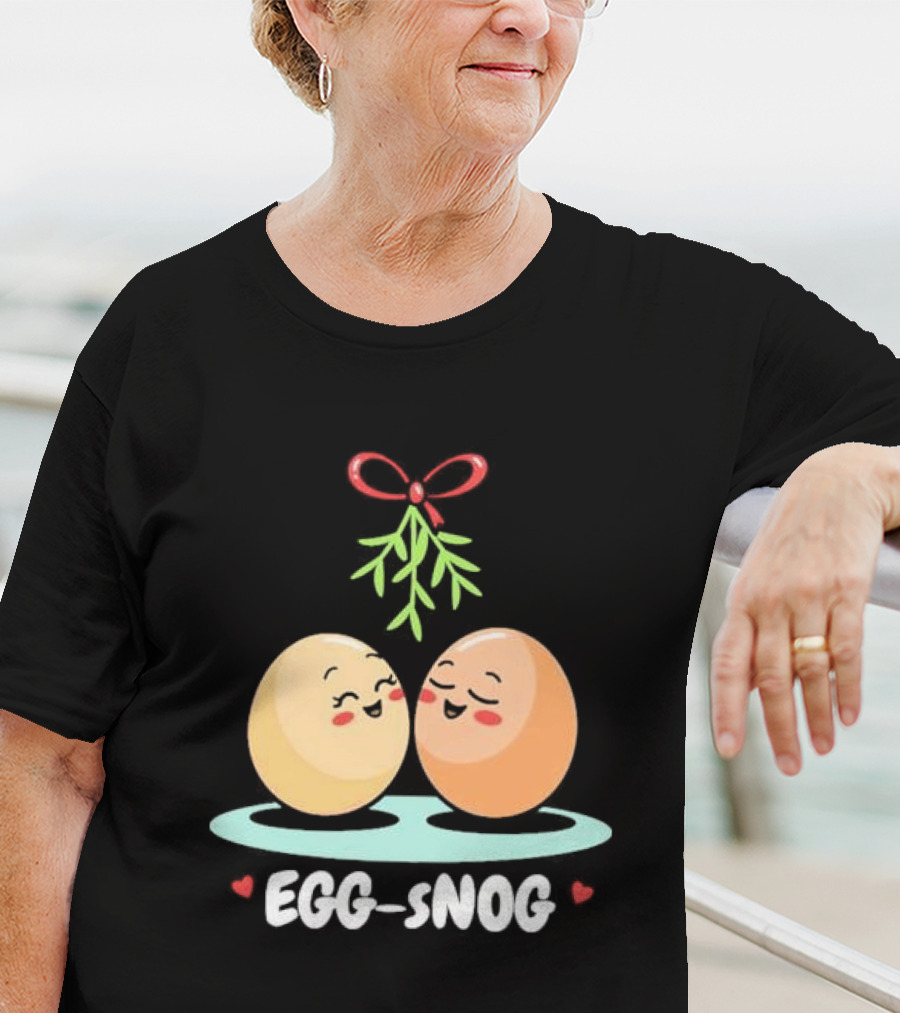 Egg Snog Mistletoe With Small Hearts T-Shirt