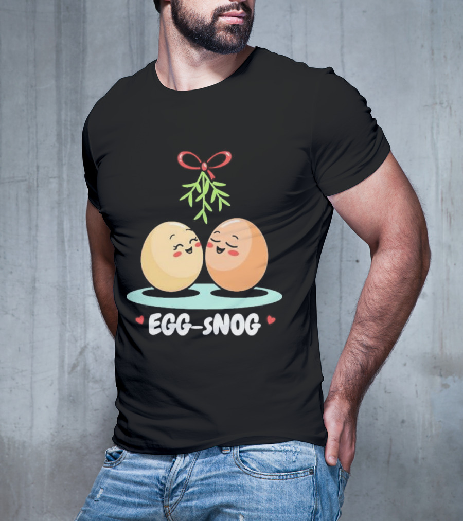 Egg Snog Mistletoe With Small Hearts T-Shirt