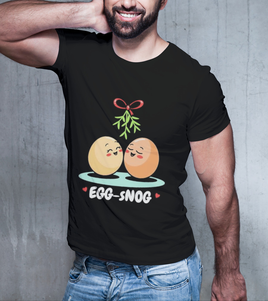 Egg Snog Mistletoe With Small Hearts T-Shirt