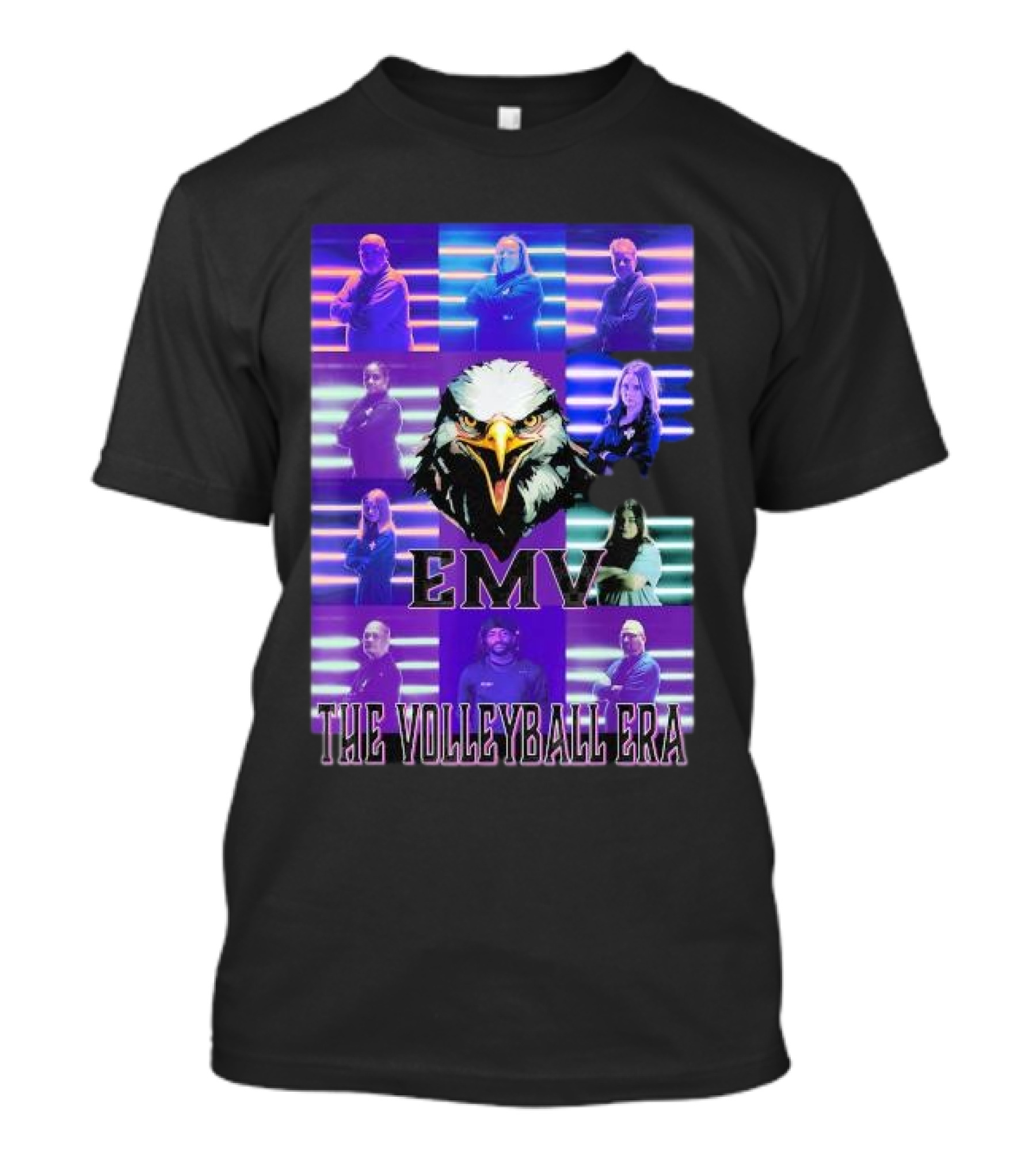 EMV The Volleyball Era Eagle Team Members In Neon Lights T-Shirt