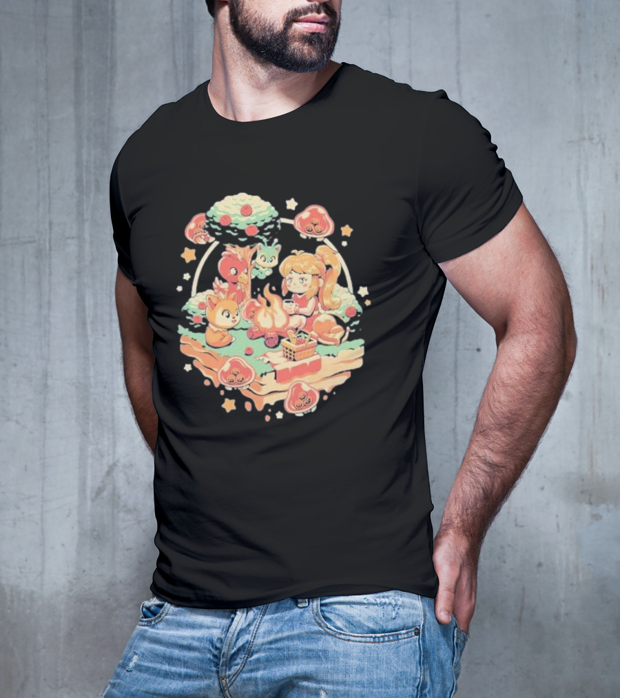 Hunter Campfire Adventure Bounty Girl Vintage Geek Forest Creatures T-Shirt