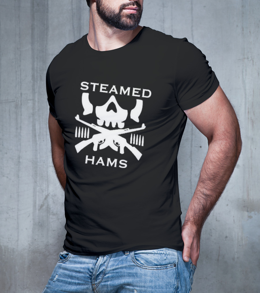 Simpsons Steamed Hams Skull Guns Memes T-Shirt
