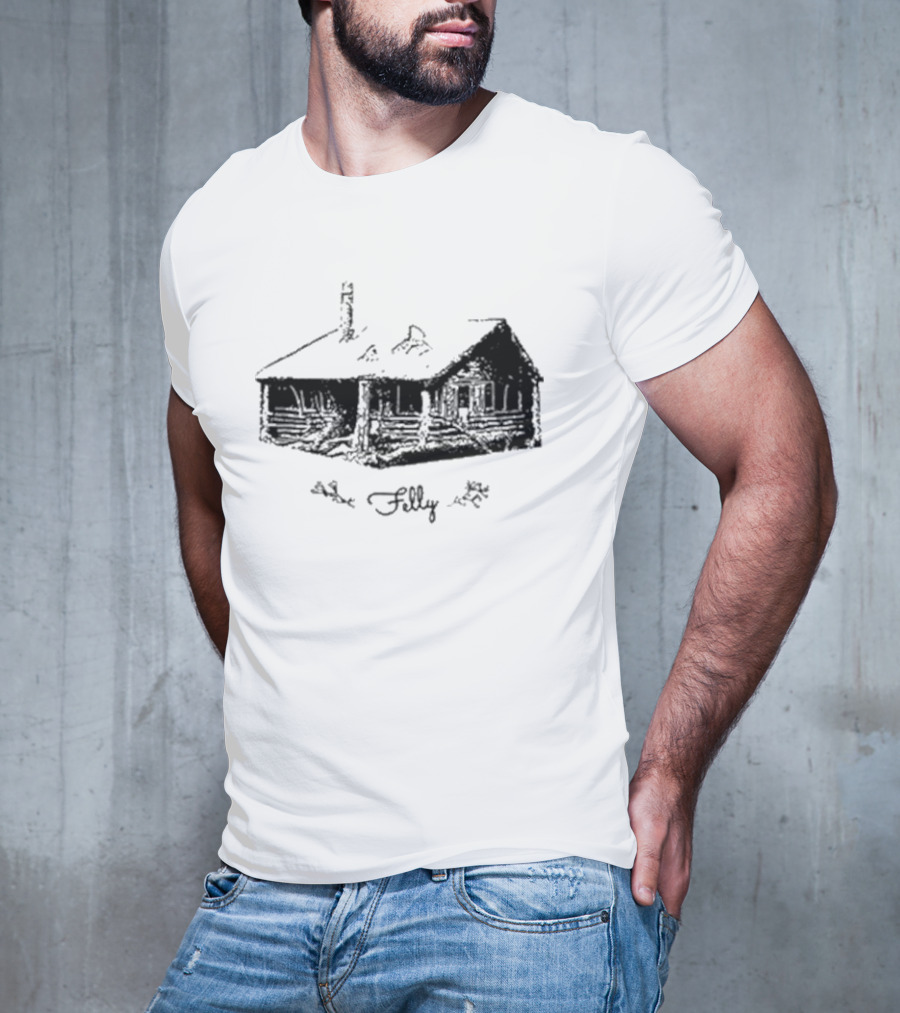 Felly Rustic Cabin Sketch T-Shirt