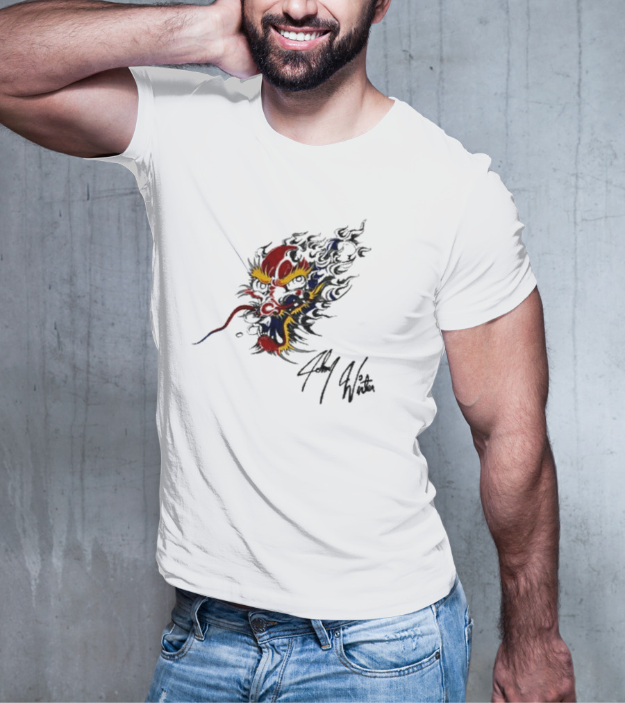 Johnny Winter Superb Fiery Dragon T-Shirt