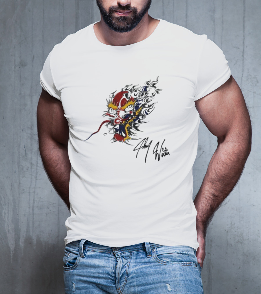 Johnny Winter Superb Fiery Dragon T-Shirt