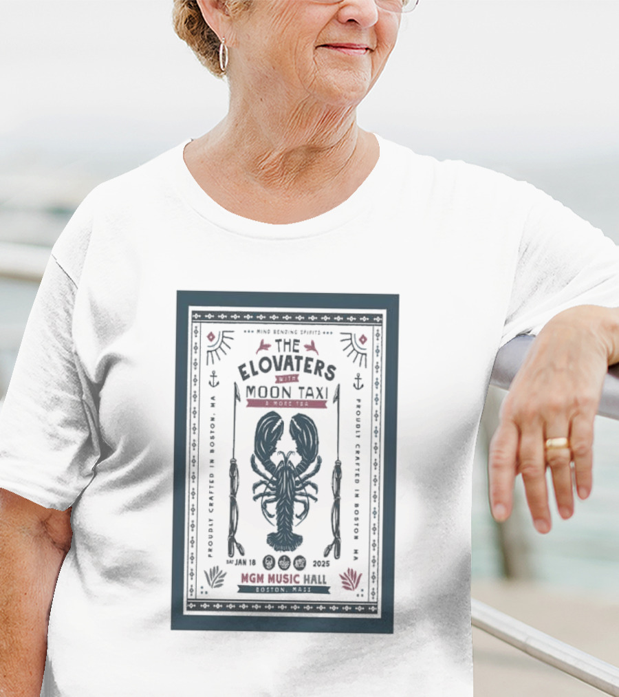 The Elovaters With Moon Taxi Jan 18 2025 Boston MGM Music Hall T-Shirt